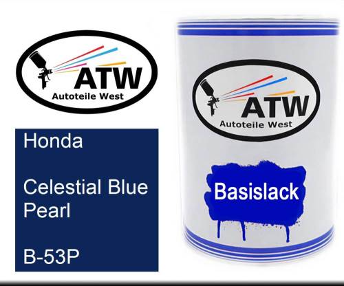 Honda, Celestial Blue Pearl, B-53P: 500ml Lackdose, von ATW Autoteile West.